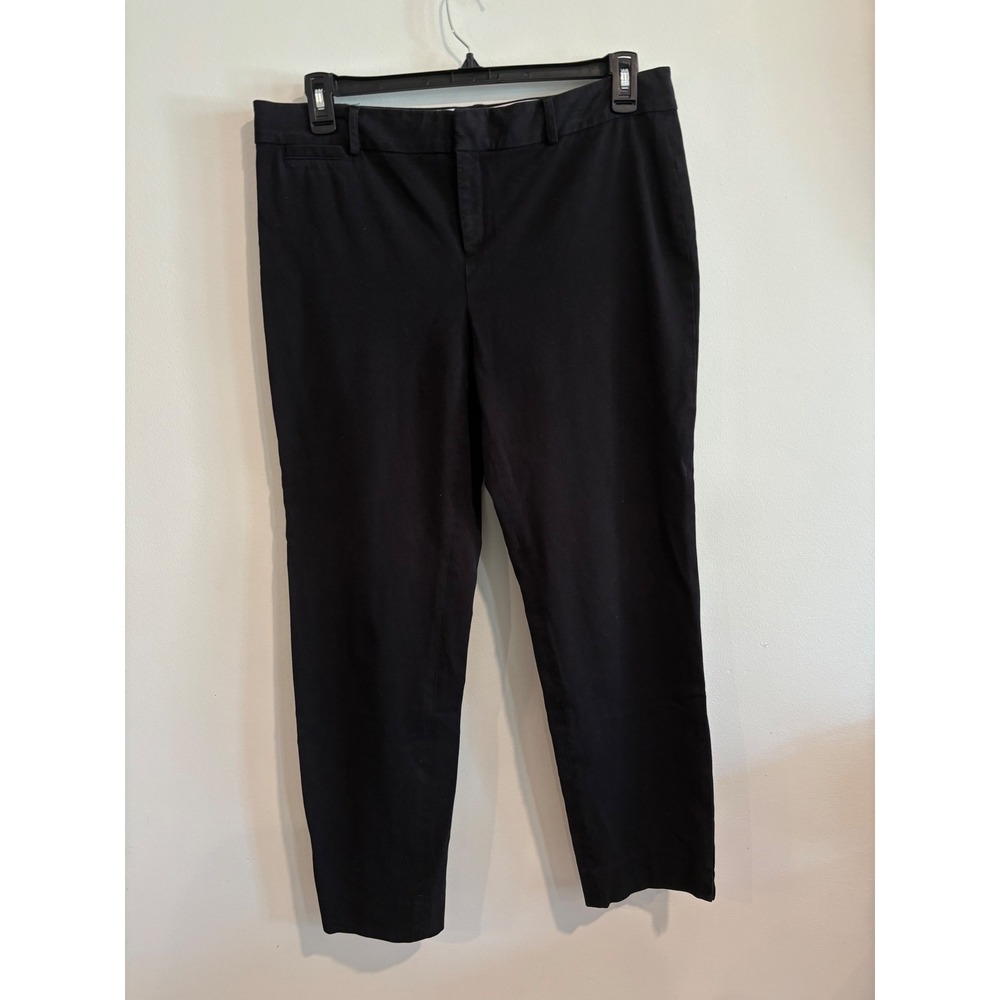 Crown & Ivy Ankle Length Dress Pants Women 14 Black Stretch Flat Front Trousers‎